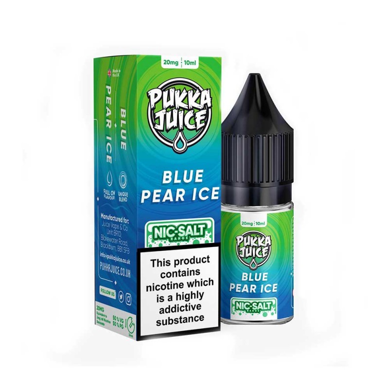 Blue Pear Ice 10ml Nicotine Salt E-Liquid by Pukka...