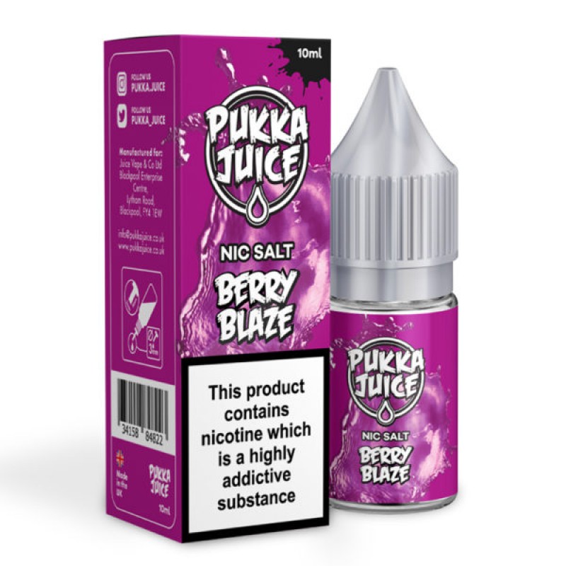 Berry Blaze 10ml Nicotine Salt E-Liquid by Pukka J...