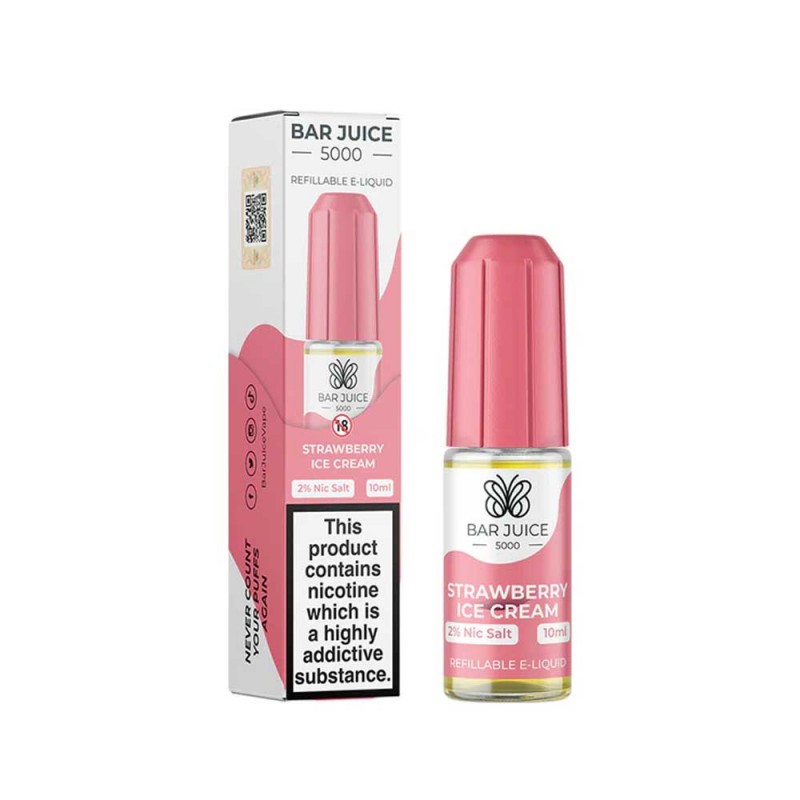 Bar Juice 5000 Strawberry Ice Cream 10ml Nic Salt ...