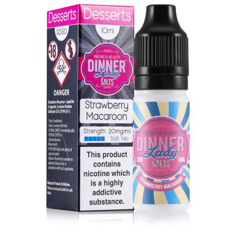 Strawberry Macaroon 10ml Nic Salt E-Liquid by Dinn...